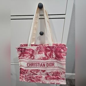 Dior Red and Cream Tote Bag